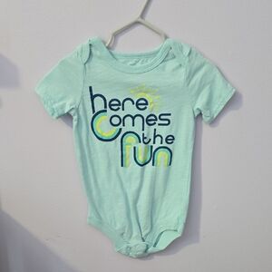 George Mint Short Sleeve Baby One-Piece with Playful Graphic